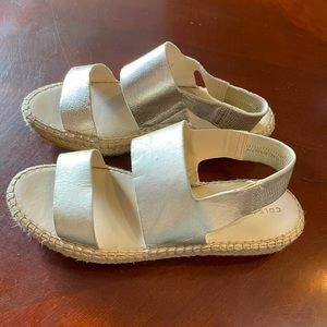 Cole Haan Gold Cloudfeel Espadrille Sandals - Size 7.5